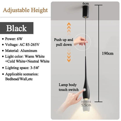 Minimalist Adjustable Touch-Dimming Pendant Light - Decorbites