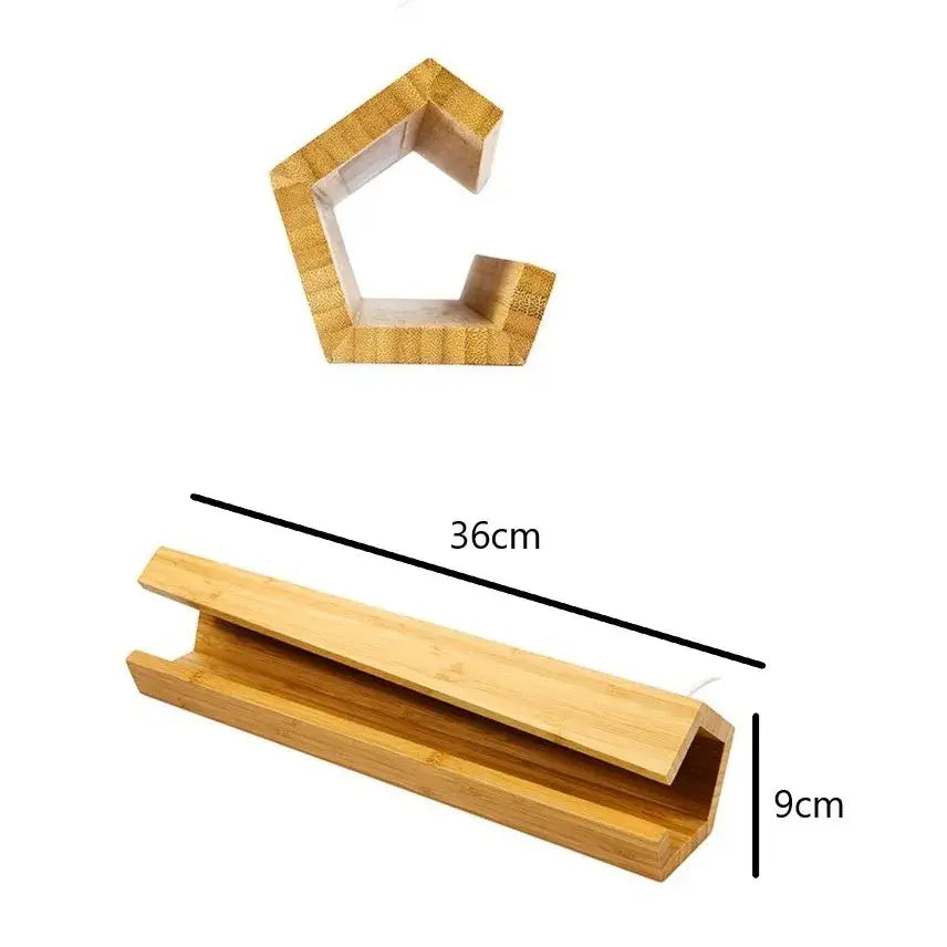 Light brown bamboo c-shaped shelf with natural wood grain finish for minimalist decorbites bamboo pentagonal led lamp setup