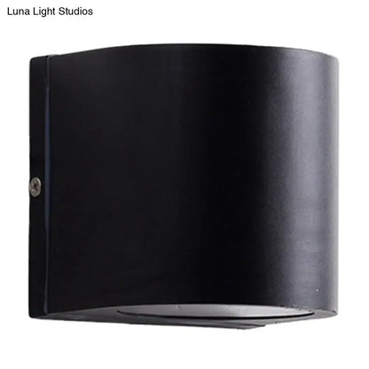 Minimalist black aluminum outdoor cylinder wall light with matte finish direct wired electric for outdoor space