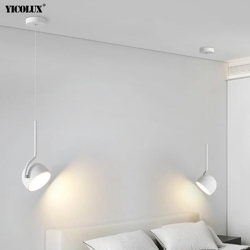Minimalist Black and White Metal LED Pendant Light - Decorbites