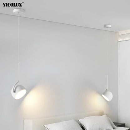 Minimalist Black and White Metal LED Pendant Light - Decorbites
