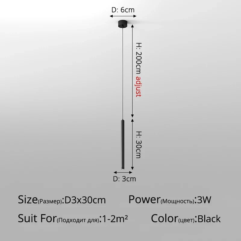Minimalist Black and White Metal LED Pendant Light - Decorbites