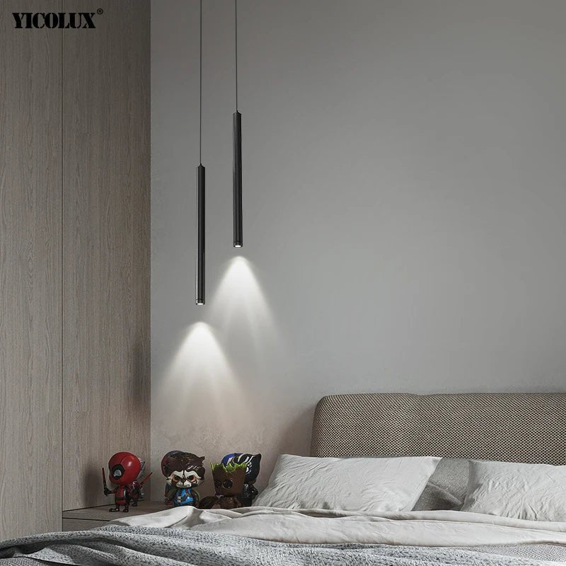 Minimalist Black and White Metal LED Pendant Light - Decorbites