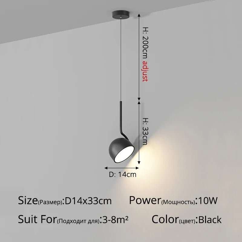 Minimalist Black and White Metal LED Pendant Light - Decorbites