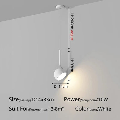Minimalist Black and White Metal LED Pendant Light - Decorbites