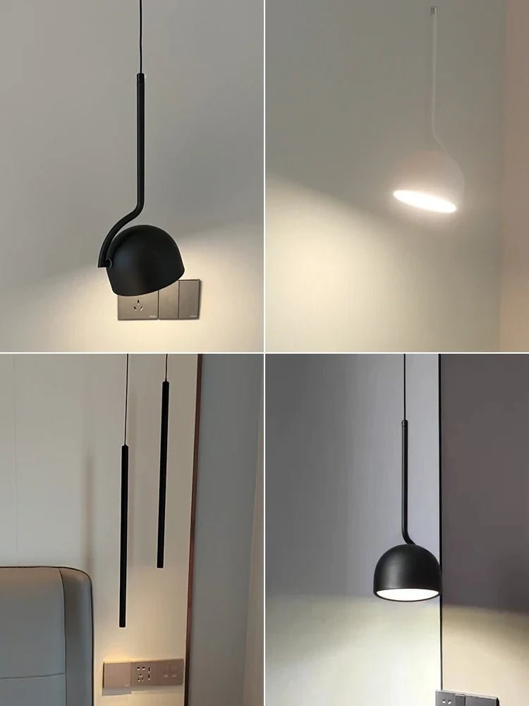 Minimalist Black and White Metal LED Pendant Light - Decorbites