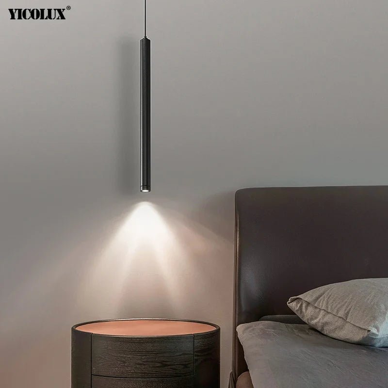 Minimalist Black and White Metal LED Pendant Light - Decorbites