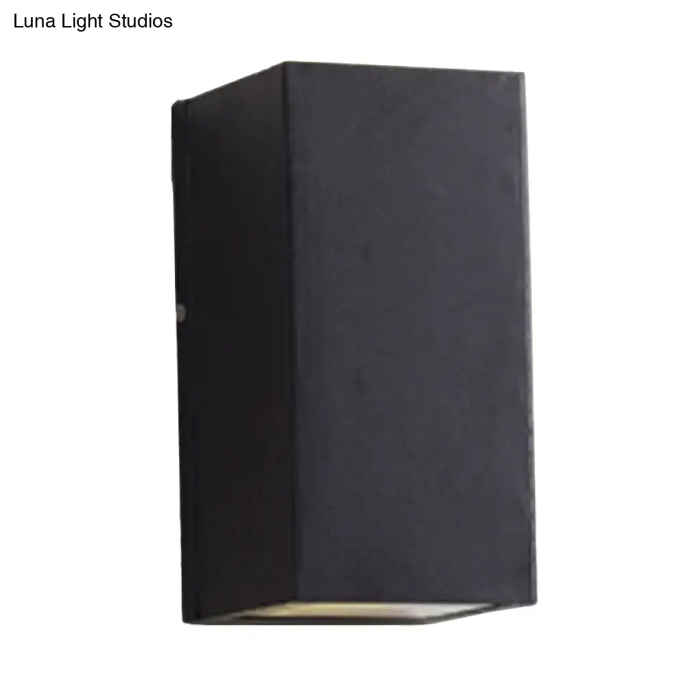 Minimalist black small led flush mount wall sconce with brass accents and matte finish for corridor lighting