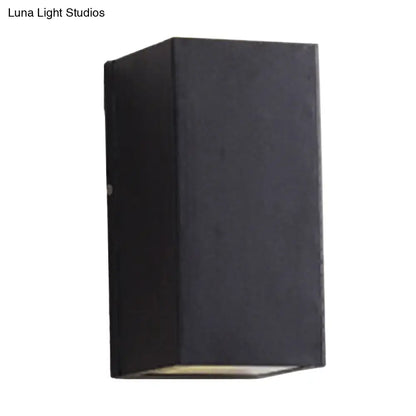 Minimalist black small led flush mount wall sconce with brass accents and matte finish for corridor lighting