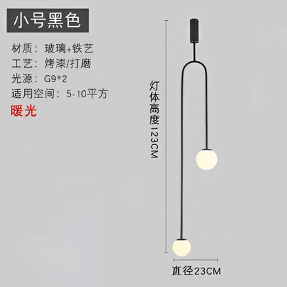 Minimalist black bronze glass ball pendant light with two spherical glass globes for living room decorbites bronze glass