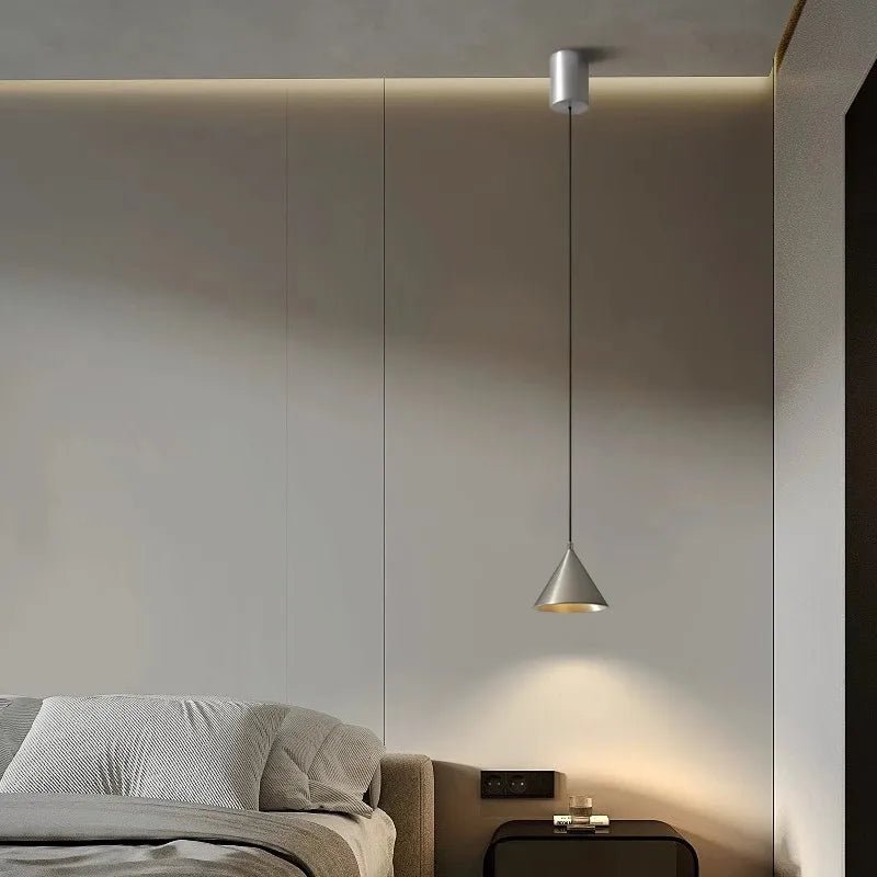 Minimalist Black Conical Aluminum Pendant Light - Decorbites
