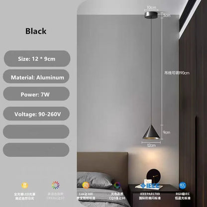 Minimalist Black Conical Aluminum Pendant Light - Decorbites