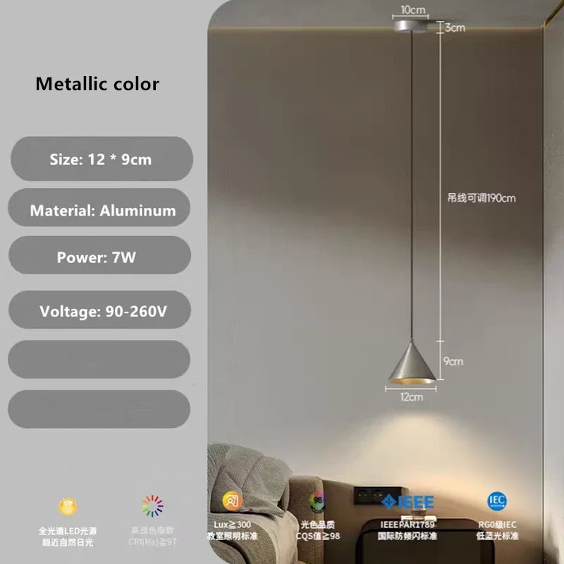 Minimalist Black Conical Aluminum Pendant Light - Decorbites