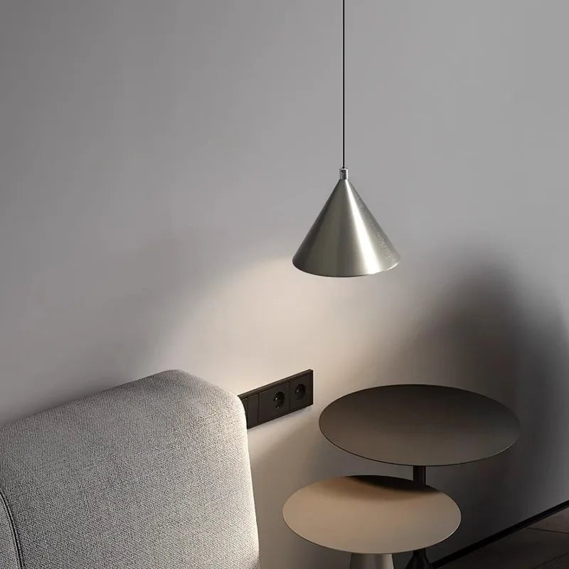 Minimalist Black Conical Aluminum Pendant Light - Decorbites