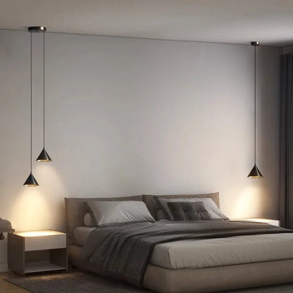 Minimalist Black Conical Aluminum Pendant Light - Decorbites