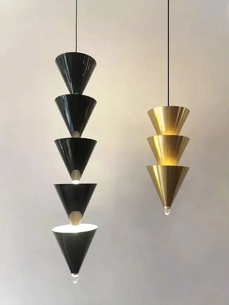 Minimalist black and gold conical pendant lights with stacked tiers for decorbites cream bedroom chandelier decorbites cream