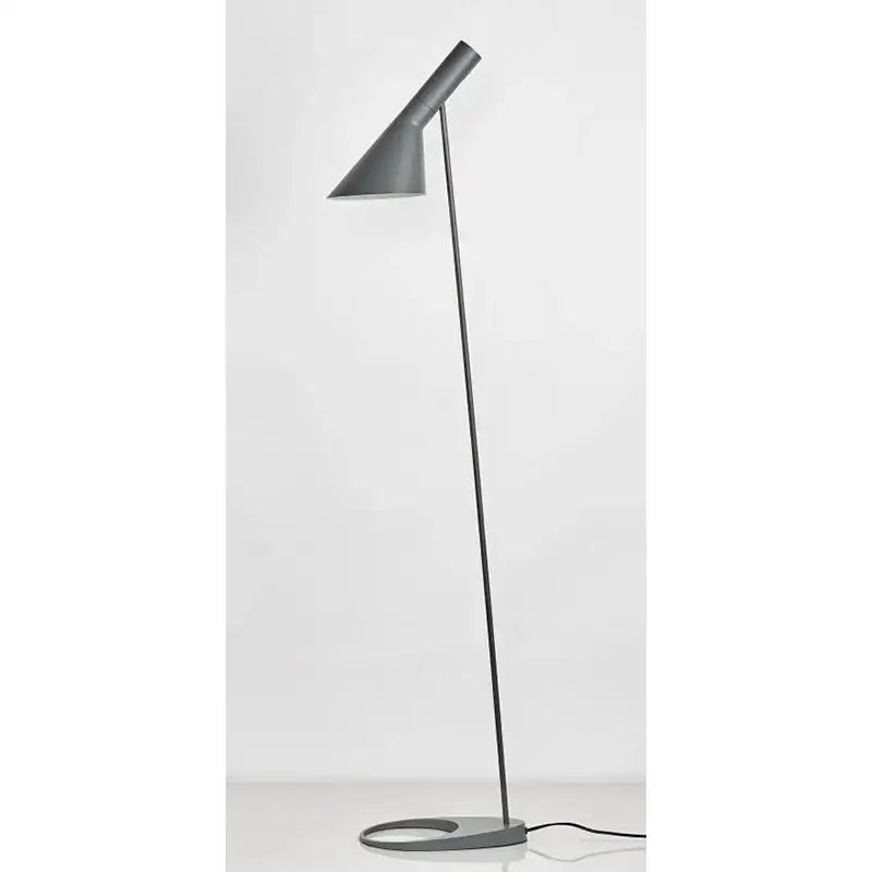 Modern matte gray floor lamp with slender metal stand and sleek minimalist design decorbites adjustable led floor lamp for living room