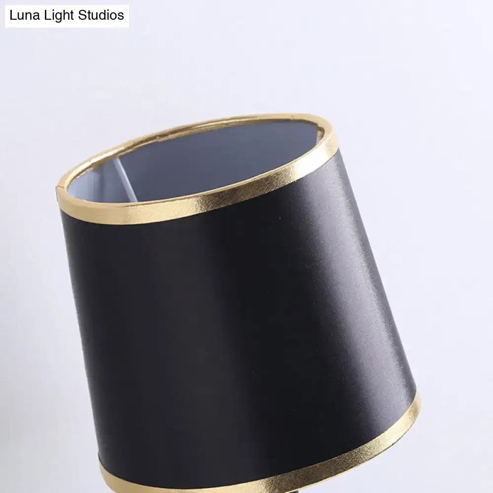 Minimalist black flaxen sconce light with black lampshade and gold trim for bedroom 110v-120v 220v-240v use