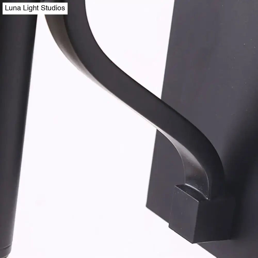 Black metal table leg with curved design and square base for minimalist black flaxen sconce light 110v-120v 220v-240v