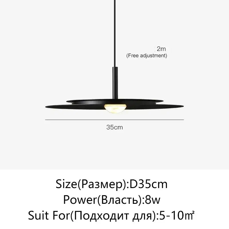 Minimalist black flying saucer led chandelier with layered disc design and warm integrated bulb for kitchen decorbites flying saucer
