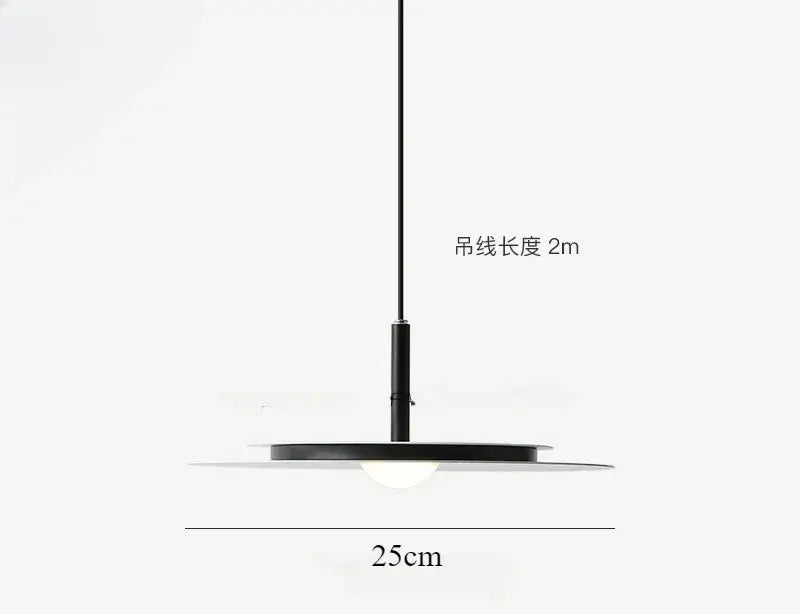 Minimalist black flying saucer led chandelier with sleek circular design and 2-meter hanging length for kitchen decorbites flying saucer