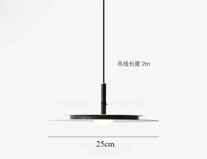 Minimalist black flying saucer led chandelier with sleek circular design and 2-meter hanging length for kitchen decorbites flying saucer
