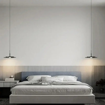 Minimalist black flying saucer led chandelier with sleek metal frames and warm circular bulbs for modern decorbites flying saucer lighting