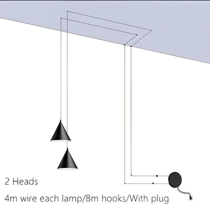 Minimalist black geometric led pendant light with 4m wires and 8m hooks for modern living room decorbites geometric led pendant