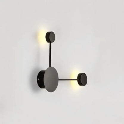 Minimalist black geometry led wall light with circular fixtures and matte finish for living room bedroom decorbites geometry led wall
