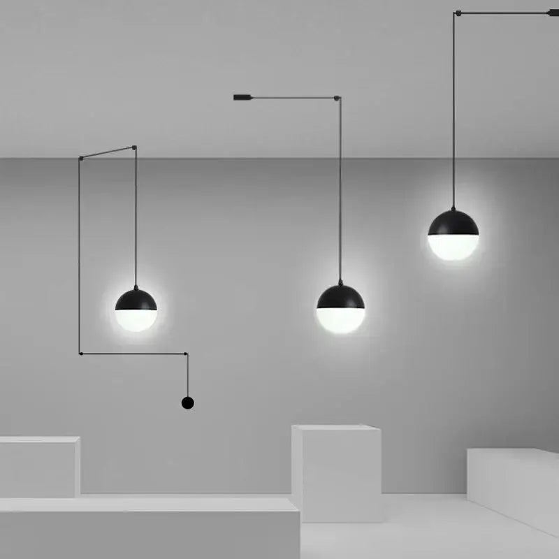 Minimalist black glass ball pendant light with frosted shades and metal arms for kitchen decorbites glass ball pendant