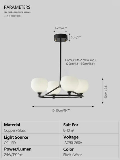 Minimalist black copper and glass lampshade chandelier with five frosted white globes for dining room decorbites glass lampshade