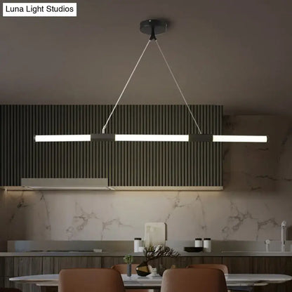 DecorBites™ minimalist glass tube pendant lamp with frosted white shade and black LED for modern office lighting