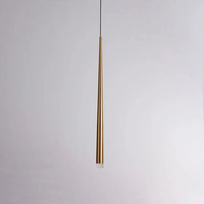 A minimalist black and gold cone tube pendant light with slender metal body and frosted glass base for kitchen decorbites cone tube pendant lights