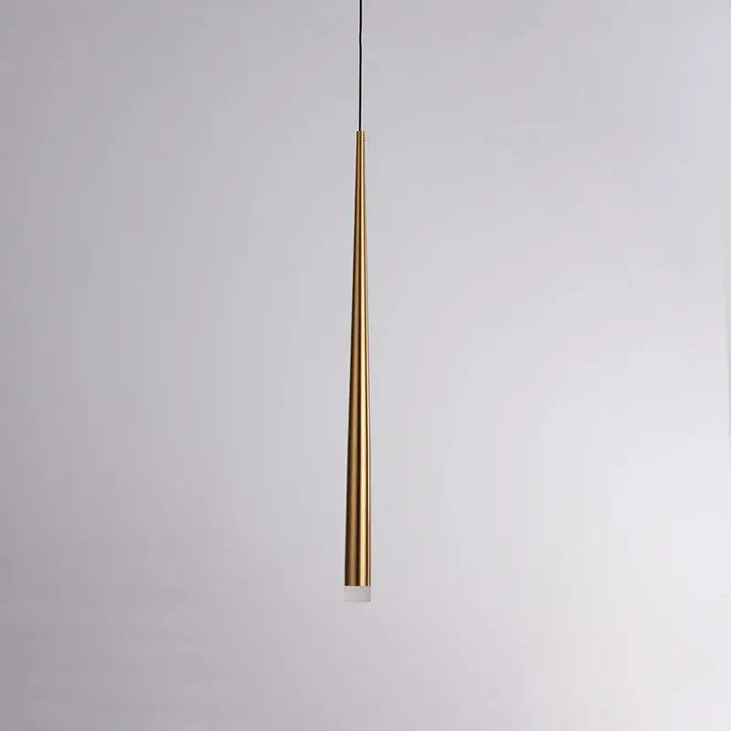 A minimalist black and gold cone tube pendant light with slender metal body and frosted glass base for kitchen decorbites cone tube pendant lights
