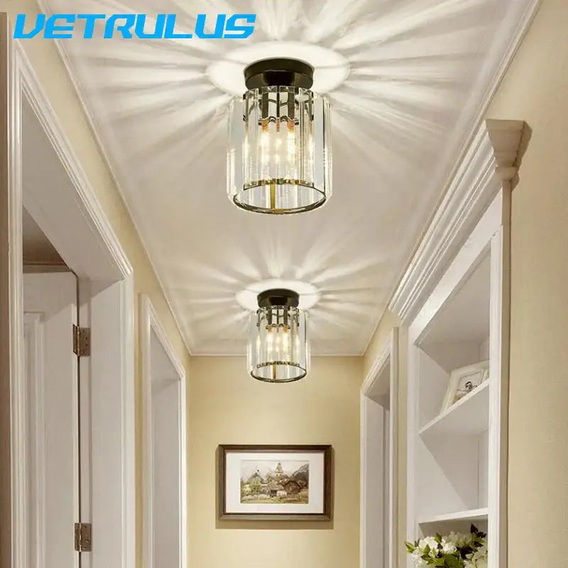 Minimalist black and gold crystal ceiling chandelier with a cylindrical frame by vetrulus for decorbites crystal ceiling lighting