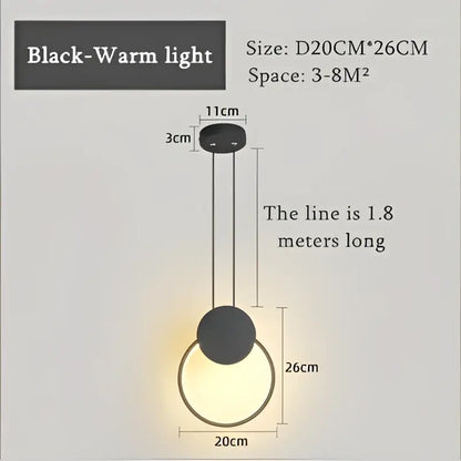 Black warm light pendant lights with sleek modern design and two circular shades in decorbites crystal led pendant kitchen set