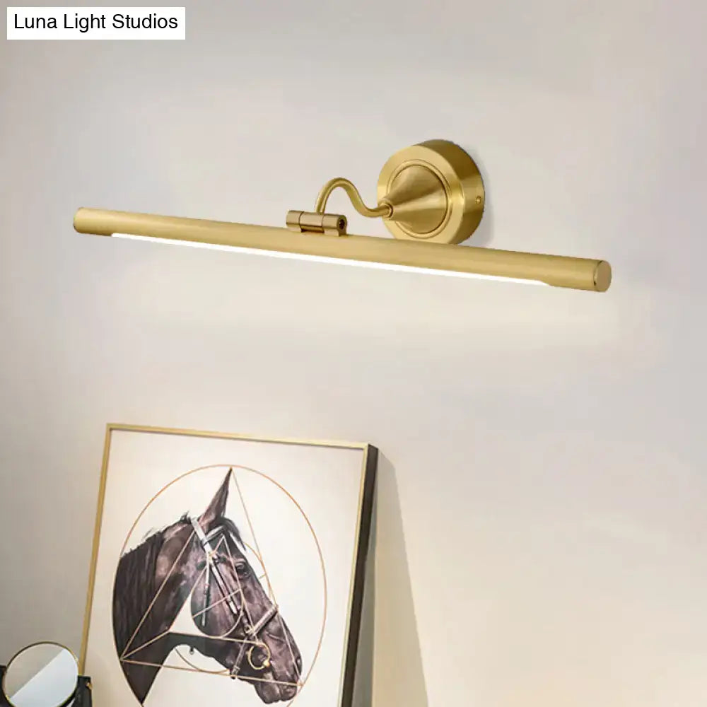 Gold finish minimalist led wall sconce with sleek modern design for bedroom 110v-120v and 220v-240v use