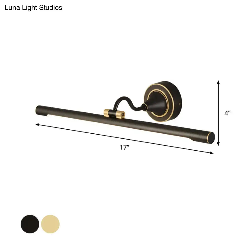 A sleek 17-inch minimalist black and gold finish led wall sconce for bedroom 110v-120v and 220v-240v use
