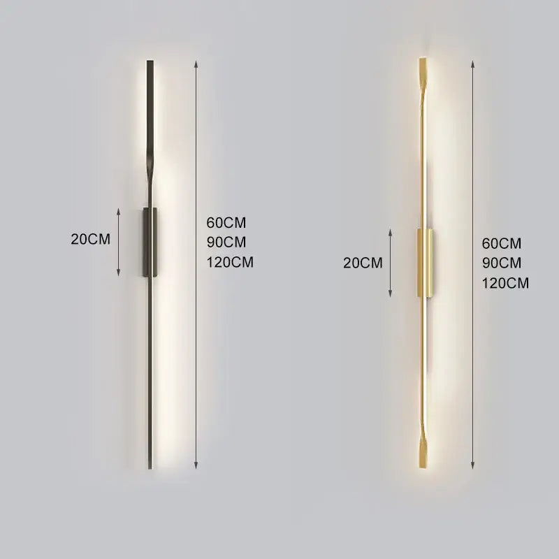 Minimalist black and gold led wall sconce with sleek rectangular design in matte black and brushed gold for living room decorbites led wall