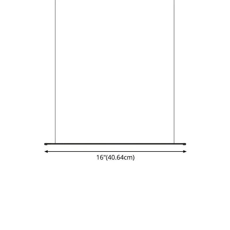 Minimalist black led pendant lamp with two thin cords suspending a horizontal bar for kitchen island lighting 220v-240v