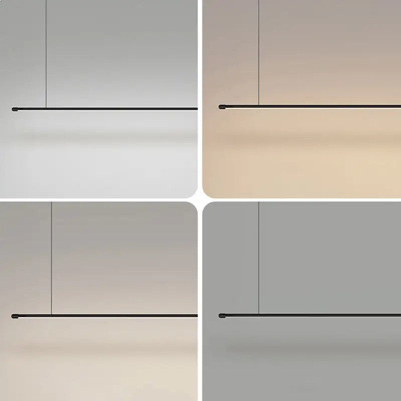 Minimalist black led pendant lamp with linear design and adjustable warm or cool white lighting for kitchen island 220v-240v