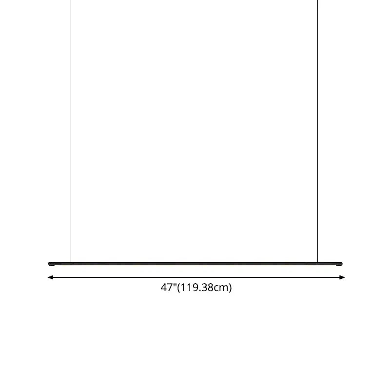 Minimalist black led pendant lamp with 47 inch horizontal bar suspended by thin lines for kitchen island 220v-240v