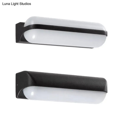 Modern black and white minimalist wall sconce with frosted glass diffuser for 220v-240v or 110v-120v use