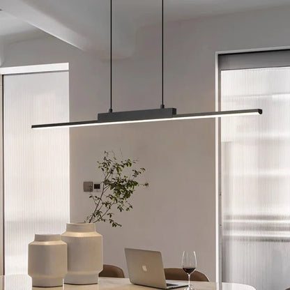 Minimalist Black Linear Aluminum Pendant Light - Decorbites