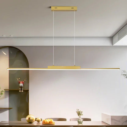 Minimalist Black Linear LED Pendant Light, Dimmable - Decorbites