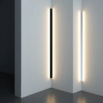 Minimalist black linear led wall lamp with warm glowing light ideal for bedroom and living room wall lamp lighting