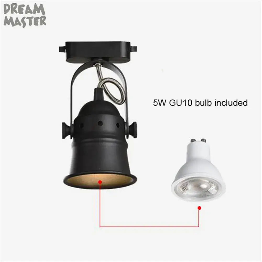 Minimalist black matte led ceiling spotlight with adjustable arm and gu10 5w led bulb for kitchen lighting