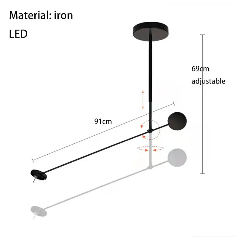 Minimalist black metal pendant light with adjustable height and led bulbs for living room decorbites black metal design