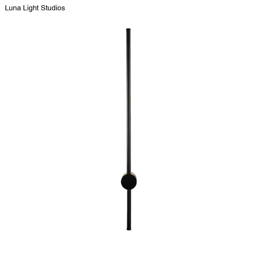 Black minimalist needle wall light with sleek cylindrical stem and circular base bulb base suitable for 110v-120v and 220v-240v