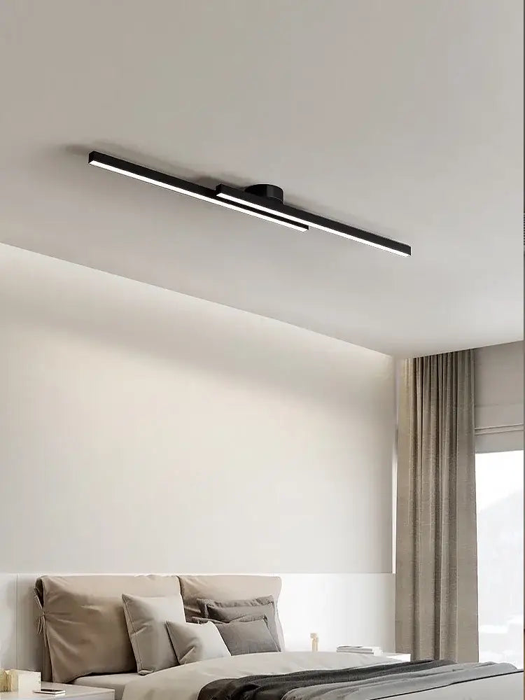 Modern black linear ceiling light with sleek minimalist design for living room minimalist nordic ceiling light